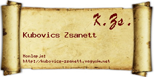 Kubovics Zsanett névjegykártya